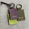 Personalised Recycled Leather Rectangular Key Ring