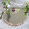 Scallop Edge Recycled Leather Table Mat 35cm