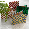 Checkered Recycled Leather Travel Card Holder by Undercover