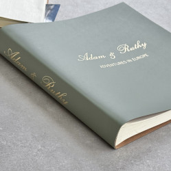 Recycled Leather Photo Album Personalised with Contemporary Elegant Feel