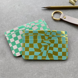 Checkerboard  Eco Leather Credit Card Holder