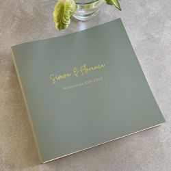 Recycled Leather Photo Album Personalised with Informal Script