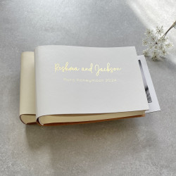 Personalised Small Recycled Leather Photo Album with Relaxed Feel
