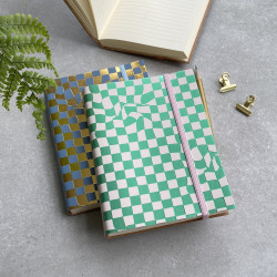 Checkered Recycled Leather Midi Notebook