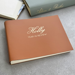 Personalised Recycled Leather Photo Album Contemporary Elegant Feel