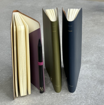 Recycled Leather Pocket Notebook with Pencil  by undercover