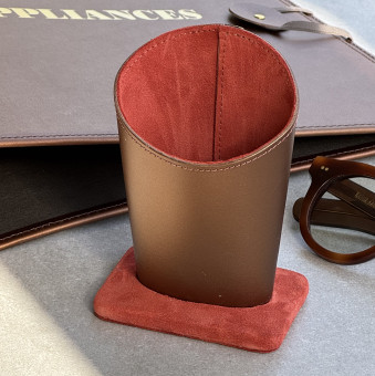 Fine Suede and Recycled Leather Glasses Stand