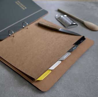 A4 Leather Tabbed Dividers for a Recipe Folder