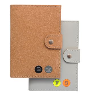 Recycled Leather Small Disckers Passport Holder