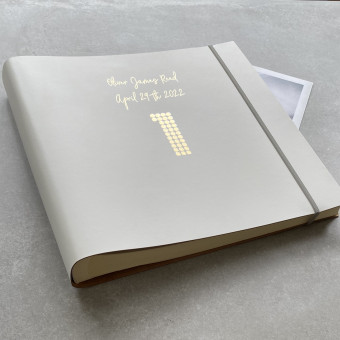 Personalised Jumbo Recycled Leather Photo Album - Your Milestone