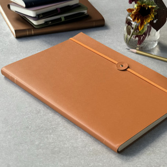 A4 Recycled Leather Journal with Spine Detail by undercover