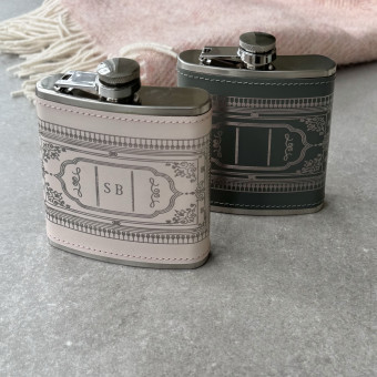 Recycled Leather Personalised 6oz Hip Flask