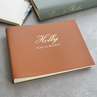 Personalised Recycled Leather Photo Album Contemporary Elegant Feel by undercover