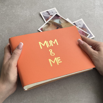 Recycled Leather Photo Album with 'Mum and Me' Text