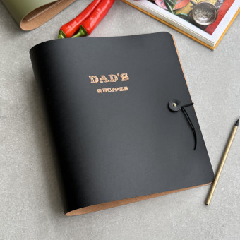 Flexible A4 Leather Recipe Binder - Dad's Recipes