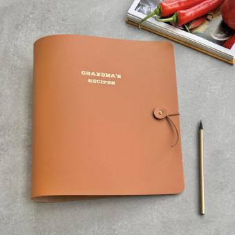 Flexible A4 Leather Recipe Binder - Grandma's Recipes