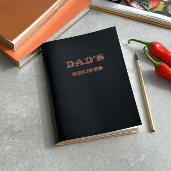 A5 Recycled Leather Notebook for Dad's Recipes