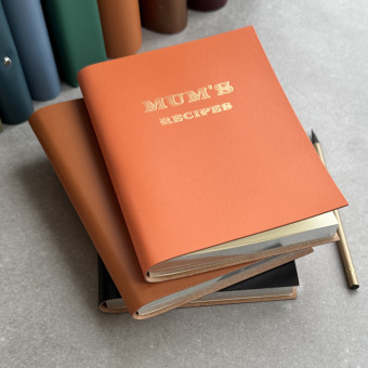 A5 Recycled Leather Notebook for Mum's Recipes