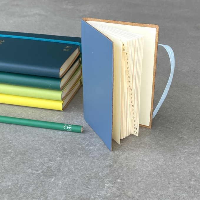 undercover pocket recycled leather address book in a zillion colours